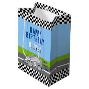 Sac Cadeau Moyen Voiture Vroom Vroom Racing Nom de la route Joyeux