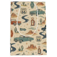Voitures Classiques Route 66 Art Rétro Cadeau Bord