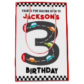 Sac Cadeau Moyen Voitures de course Troisième anniversaire (Devant)