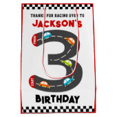 Sac Cadeau Moyen Voitures de course Troisième anniversaire (Dos)