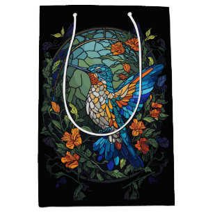 Sac Cadeau Moyen Vol Humming Oiseau Colorful Verre