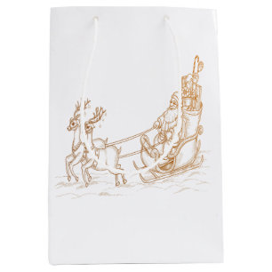 Sac Cadeau Moyen Vol Père Noël Christmas - Reindeer Medium Cadeau S