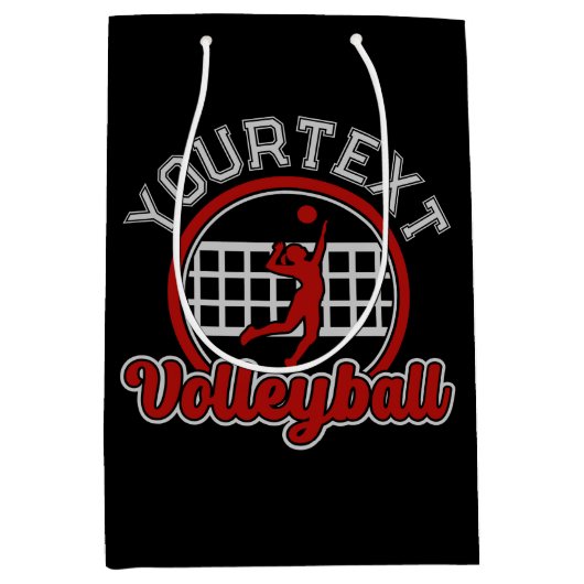 Sac Cadeau Moyen Volleyball AJOUTER NOM Spike Ball Attaque Sports d (Devant)