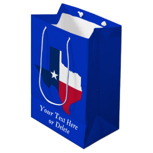 Sac Cadeau Moyen Votre drapeau d'état texan couleur bleu et rouge