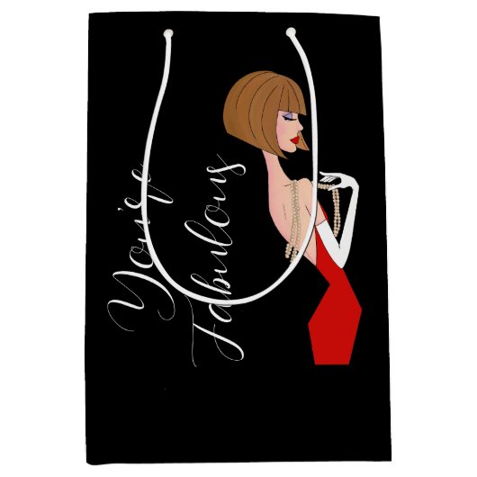 Sac Cadeau Moyen "Vous êtes fabuleux" Cadeau DIVA (Devant)