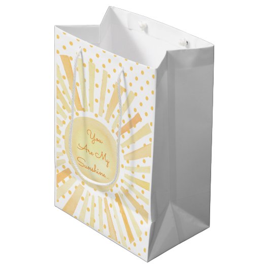 Sac Cadeau Moyen Vous Êtes Mes Pois Sunshine Blanc Orange Jaune (Devant Angle)