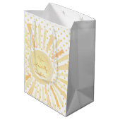 Sac Cadeau Moyen Vous Êtes Mes Pois Sunshine Blanc Orange Jaune (Dos Angle)