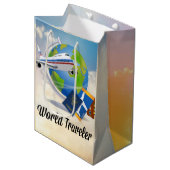 Sac Cadeau Moyen Voyageur du monde - Design n°2 (Devant Angle)