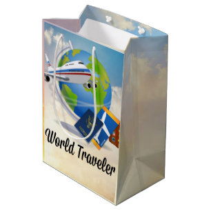 Sac Cadeau Moyen Voyageur du monde - Design n°2