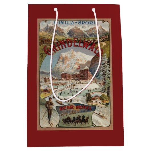 Sac Cadeau Moyen Vue de l'affiche promotionnelle d'hôtel d'ours (Devant)