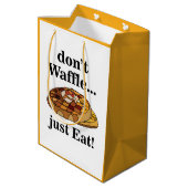 Sac Cadeau Moyen Waffle Dessert Food Funny Party (Dos Angle)