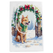 Sac Cadeau Moyen Watercolor Australian Kelpie Countryside Gate (Devant)