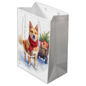 Sac Cadeau Moyen Watercolor Australian Stumpy Tail Cattle Dog (Dos Angle)