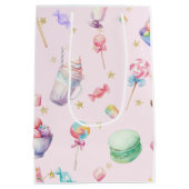 Sac Cadeau Moyen Watercolor Candy Wonderland Pastel Fête d'annivers (Dos)