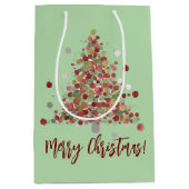 Sac Cadeau Moyen Watercolor Christmas Polka Dot Tree (Devant)