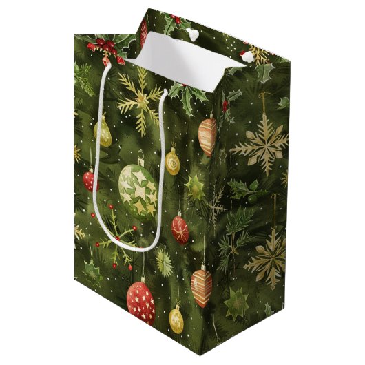 Sac Cadeau Moyen  Watercolor  Christmas tree ornament (Devant Angle)
