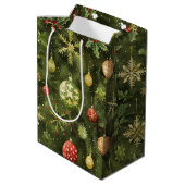 Sac Cadeau Moyen  Watercolor  Christmas tree ornament (Dos Angle)