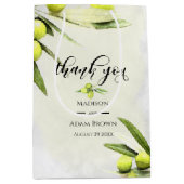 Sac Cadeau Moyen Watercolor Olive Branches Wedding Thank You (Devant)