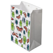 Sac Cadeau Moyen Watercolor pattern of beetles and butterflies (Devant Angle)