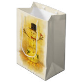 Sac Cadeau Moyen Watercolor Snowman (Devant Angle)