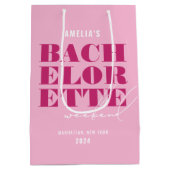 Sac Cadeau Moyen Week-end de bachelorette rose gras (Dos)