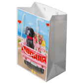 Sac Cadeau Moyen Weimaraner Chien Valentine's Day Coeurs de camion (Dos Angle)