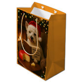 Sac Cadeau Moyen West highland Terrier Christmas gift bag (Dos Angle)