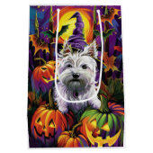 Sac Cadeau Moyen West Highland White Terrier Chien Halloween sorciè (Dos)