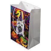 Sac Cadeau Moyen West Highland White Terrier Chien Halloween sorciè (Dos Angle)