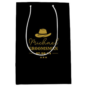 Sac Cadeau Moyen Western Cowboy Casquette Classic Groomsmen personn