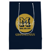 Sac Cadeau Moyen Western Cowboy Rustic Groomsmen Nom Monogramme (Dos)