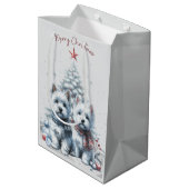 Sac Cadeau Moyen Westie Pair Christmas Gift Bag (Dos Angle)
