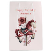 Sac Cadeau Moyen Whimsical Carousel Horse Image Birthday (Devant)