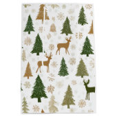 Sac Cadeau Moyen Whimsical Deers & Christmas Trees Gift Bag (Dos)