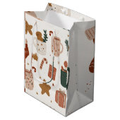 Sac Cadeau Moyen Whimsical Festive Christmas Pattern Gift Bag  (Devant Angle)