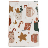 Sac Cadeau Moyen Whimsical Festive Christmas Pattern Gift Bag  (Devant)