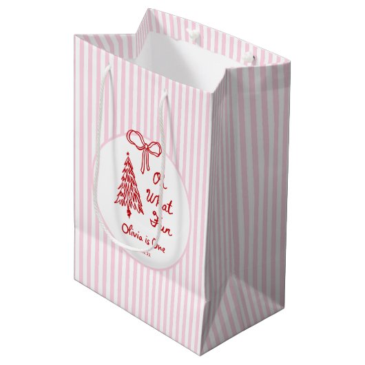 Sac Cadeau Moyen Whimsical Girl Oh What Fun 1st Birthday Party (Devant Angle)