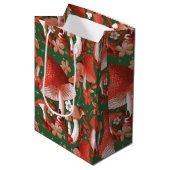 Sac Cadeau Moyen Whimsical Mushroom Magie rouge et vert (Devant Angle)