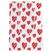 Sac Cadeau Moyen Whimsical Red Hearts Saint Valentin (Dos)