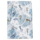 Sac Cadeau Moyen Whimsical Underwater World – Sea Creatures Pattern (Devant)