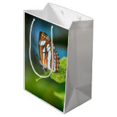 Sac Cadeau Moyen White and Orange Striped Butterfly (Dos Angle)