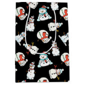 Sac Cadeau Moyen White Christmas Snowman | Black (Devant)