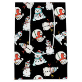 Sac Cadeau Moyen White Christmas Snowman | Black (Dos)