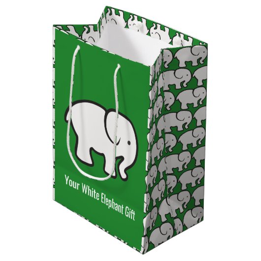 Sac Cadeau Moyen White Elephants Design Gift Bag (Devant Angle)