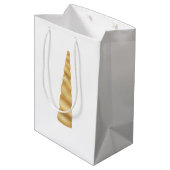 Sac Cadeau Moyen White Glam Gold Unicorn Anniversaire (Dos Angle)