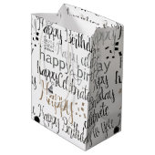 Sac Cadeau Moyen White Happy Birthday (Dos Angle)