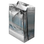 Sac Cadeau Moyen White Palm Coconut Tree Beach Mariage élégant (Dos Angle)