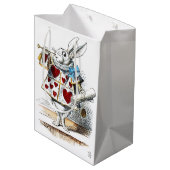 Sac Cadeau Moyen White Rabbit Alice Wonderland Hearts (Dos Angle)