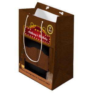 Sac Cadeau Moyen Wild West Cowboy à thème Anniversaire Invité Favor