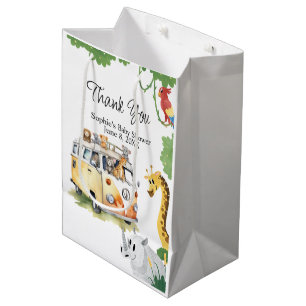 Sac Cadeau Moyen Wild Wheels Safari Animal Camper Van Baby shower